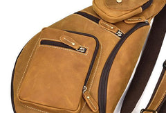 Cool Leather Chest Bag Sling CrossBody Bag Sling Travel Bag Sling Hiking Bag For Men