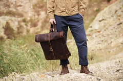 Handmade Leather Mens Cool Backpack Sling Bag Large Black Travel Bag Hiking Bag for men - imessengerbags