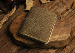 Handmade Leather Mens Cool Slim Leather Wallet Men billfold Wallets Bifold for Men - imessengerbags