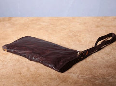Handmade Genuine Leather Mens Cool Biker Chain Wallet Long Leather Wallet Slim Clutch Wristlet Wallet for Men - imessengerbags