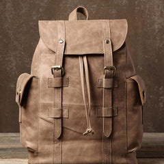 Handmade Leather Mens Cool Backpack Sling Bag Large Travel Bag Hiking Bag for Men - imessengerbags