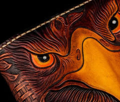 Handmade Leather Eagle Tooled Mens billfold Wallet Cool Leather Wallet Slim Wallet for Men - imessengerbags