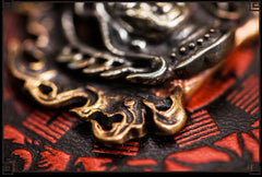 Handmade Leather Small Tooled Mens billfold Wallet Cool Chain Wallet Biker Wallet for Men