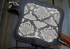 Handmade Leather Biker Wallet Mens Cool Chain Wallet Trucker Wallet with Chain