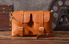 Handmade Leather Mens Cool Shoulder Bag Messenger Bag Chest Bag Bike Bag Cycling Bag for men - imessengerbags
