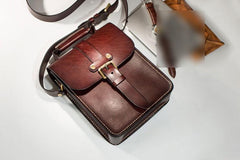 Handmade Leather Mens Cool Messenger Bag Sling Bag Chest Bag Bike Bag Cycling Bag for men - imessengerbags