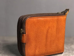 Genuine Leather Mens Cool billfold Leather Wallet Men Small Wallets Bifold for Men - imessengerbags