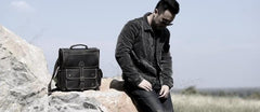 Handmade Leather Mens Cool Backpack Messenger Bag Briefcase Work Bag Business Bag for men - imessengerbags