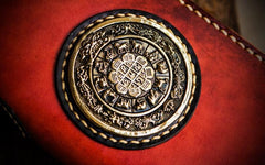 Handmade Leather Tibetan Mens Chain Biker Wallet Cool Leather Wallet Long Clutch Wallets for Men
