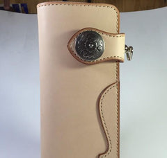 Handmade Leather Biker Wallet Mens Cool Chain Wallet Trucker Wallet with Chain