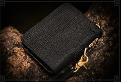 Handmade Leather Small Tooled Mens billfold Wallet Cool Chain Wallet Biker Wallet for Men - imessengerbags