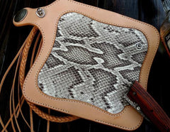 Handmade Leather Biker Wallet Mens Cool Chain Wallet Trucker Wallet with Chain
