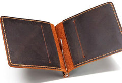 Handmade Genuine Leather Wallet billfold Leather Wallet Slim Bifold Wallet Bag For Mens - imessengerbags