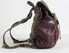 Genuine Leather Mens Cool Backpack Sling Bag Large Black Travel Bag Hiking Bag for men