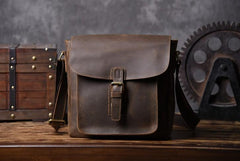 Handmade Leather Mens Cool Shoulder Bag Messenger Bag Chest Bag Bike Bag Cycling Bag for men - imessengerbags