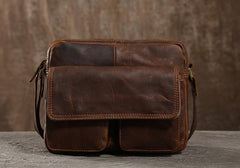 Handmade Leather Mens Cool Shoulder Bag Messenger Bag Chest Bag Bike Bag Cycling Bag for men - imessengerbags