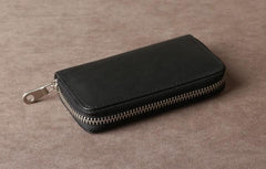 Handamde Genuine Leather Mens Cool Key Wallet Card Slim Wallet Key Holder Car Key Case for Men - imessengerbags