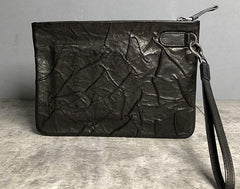 Genuine Leather Mens Clutch Cool Slim Wallet Zipper Clutch Wristlet Wallet for Men - imessengerbags