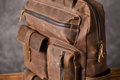 Oil Wax Canvas Mens Cool Backpack Sling Bag Large Sport Bag Travel Bag Hiking Bag for men