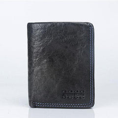 Genuine Leather Mens Cool Slim Leather Wallet Men Small Wallets Bifold for Men - imessengerbags