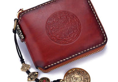 Handmade Leather Mens Chain Biker Wallet Cool Leather Wallet Small Wallets for Men - imessengerbags