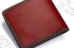 Handmade Leather Tooled Mens billfold Wallet Cool Leather Wallet Slim Wallet for Men - imessengerbags