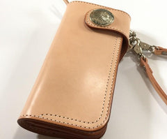 Handmade Leather Biker Wallet Mens Cool Chain Wallet Trucker Wallet with Chain