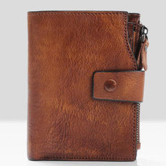 Handmade Mens Cool billfold Leather Wallet Men Small Slim Wallets Bifold for Men - imessengerbags