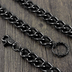 Cool Black Punk Pants Chain Biker Wallet Chain Black Jeans Chain Jean Chain Long Wallet Chain For Men - imessengerbags