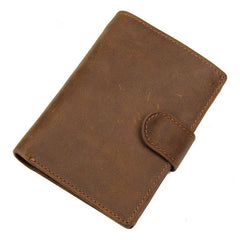 RFID Vintage Leather Men's Trifold Small Wallet Brown billfold Wallet For Men - imessengerbags