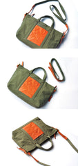 Green Canvas Leather Mens Womens Tote Shoulder Bags Messenger Bag Gray Tote Handbag For Men and Women - imessengerbags