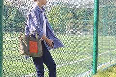 Green Canvas Leather Mens Womens Tote Shoulder Bags Messenger Bag Gray Tote Handbag For Men and Women - imessengerbags