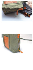 Green Canvas Leather Mens Womens Tote Shoulder Bags Messenger Bag Gray Tote Handbag For Men and Women - imessengerbags