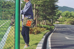 Green Canvas Leather Mens Womens Tote Shoulder Bags Messenger Bag Gray Tote Handbag For Men and Women - imessengerbags
