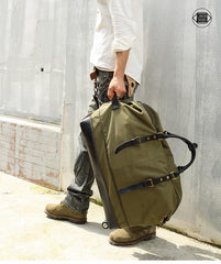 Army Green Canvas Mens Travel Bag Weekender Bag Business Hand Bag Large Travel Bag for Men