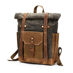 Army Green waxed canvas rucksack