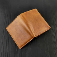 Cool  LEATHER MENS TRIFOLD SMALL BIKER WALLETS BROWN CHAIN WALLET WALLET WITH CHAINS FOR MEN