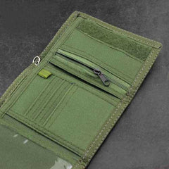 BADASS CAMOUFLAGE Canvas MENS TRIFOLD SMALL BIKER WALLETS CHAIN WALLET WALLET WITH CHAINS FOR MEN - imessengerbags