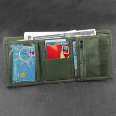 BADASS CAMOUFLAGE Canvas MENS TRIFOLD SMALL BIKER WALLETS CHAIN WALLET WALLET WITH CHAINS FOR MEN - imessengerbags