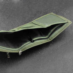 BADASS CAMOUFLAGE Canvas MENS TRIFOLD SMALL BIKER WALLETS CHAIN WALLET WALLET WITH CHAINS FOR MEN - imessengerbags