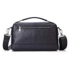 Black LEATHER MENS Small Postman Bag SIDE BAG COURIER BAG Black MESSENGER BAG FOR MEN - imessengerbags