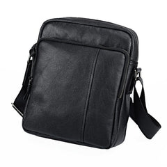 BADASS Black LEATHER MENS Small Ipad SHOULDER BAG SIDE BAG COURIER BAG MESSENGER BAG FOR MEN - imessengerbags
