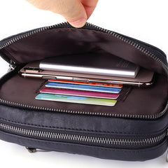 BADASS Black LEATHER MENS Small Ipad Courier Bag SIDE BAG Casual MESSENGER BAG FOR MEN - imessengerbags