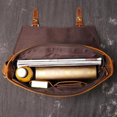 Vintage Brown LEATHER MENS Messenger Bag Side Bag Brown Postman Bag Courier Bag FOR MEN