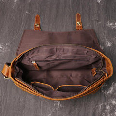 Vintage Brown LEATHER MENS Messenger Bag Side Bag Brown Postman Bag Courier Bag FOR MEN