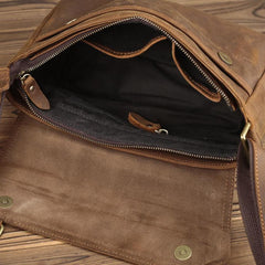 BADASS Brown LEATHER MENS SMall Postman BAG SIDE BAG COURIER BAG MESSENGER BAG FOR MEN - imessengerbags