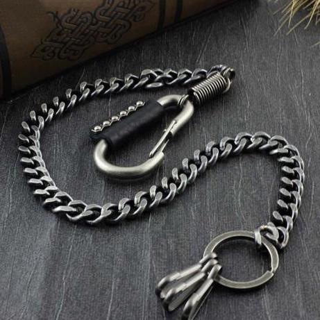 BADASS SILVER STAINLESS STEEL MENS KEY CHAINs CHAIN PANTS CHAIN WALLET CHAIN FOR MEN - imessengerbags