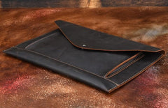 BLACK and BROWN MENS LEATHER SLIM CLUTCH PURSE BAG CLUTCH BAG FOR MEN - imessengerbags