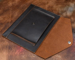 BLACK and BROWN MENS LEATHER SLIM CLUTCH PURSE BAG CLUTCH BAG FOR MEN - imessengerbags