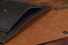 BLACK and BROWN MENS LEATHER SLIM CLUTCH PURSE BAG CLUTCH BAG FOR MEN - imessengerbags